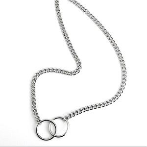 Sterling Double Ring Necklace